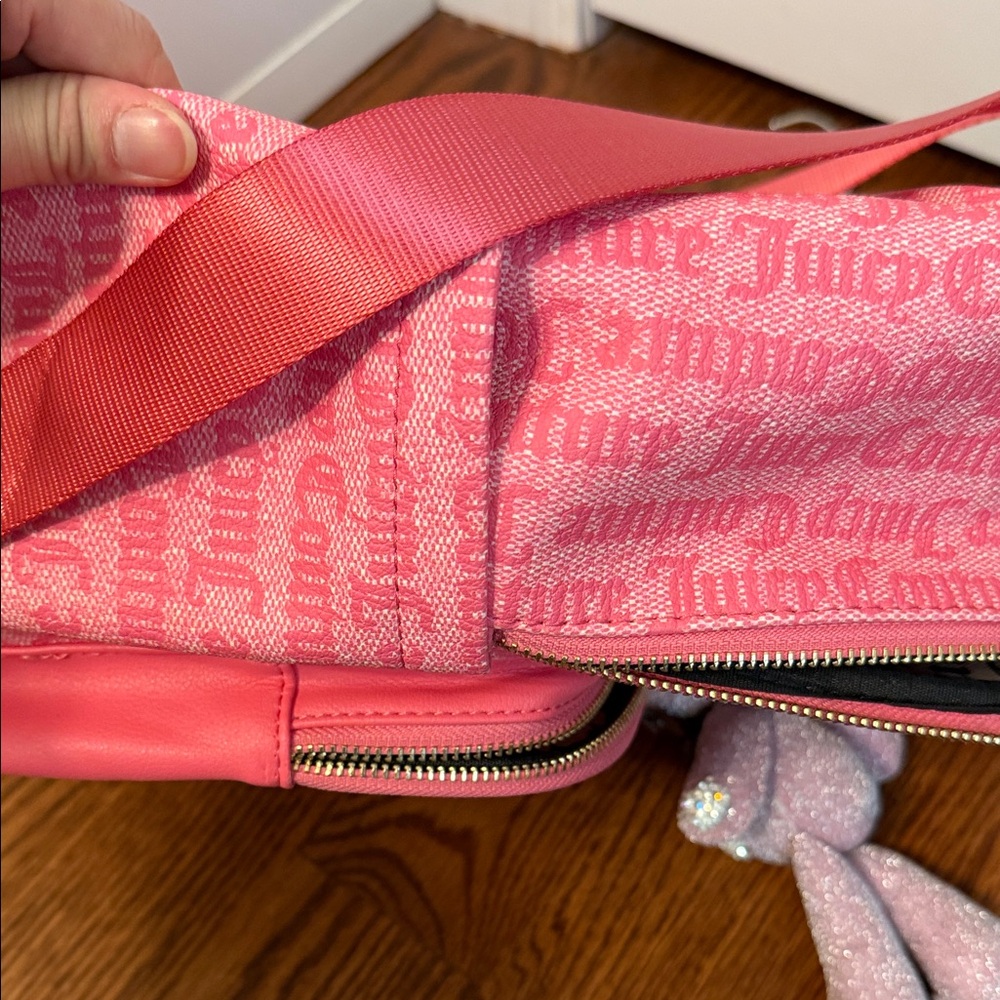 Juicy Couture Pink Kids Backpack with Sparkly Bear Charm - Picture 12 of 15